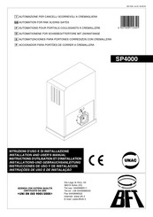 BFT SP4000 Instructions D'utilisation Et D'installation