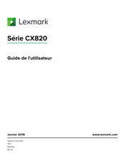 Lexmark CX820 Séries Guide De L'utilisateur
