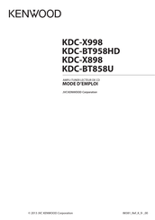 Kenwood KDC-BT858U Mode D'emploi