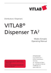 VITLAB Dispenser TA2 Mode D'emploi