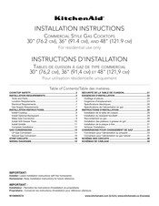 KitchenAid KGCU407VSS Instructions D'installation