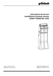 Grunbeck GENO-OSMO RO 125K Instructions De Service