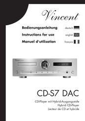 VINCENT CD-S7 Manuel D'utilisation