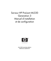 HP ProLiant ML330 Generation 3 Manuel D'installation Et De Configuration