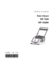 Wacker Neuson WP 1550W Notice D'emploi