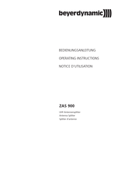 Beyerdynamic ZAS 900 Notice D'utilisation