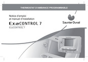 Saunier Duval Exa CONTROL 7 Notice D'emploi