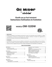 Toyotomi Oil Miser OM-122DW Instructions D'utilisation Et D'entretien