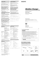 Sony MDX-65 Mode D'emploi