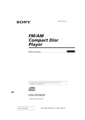Sony CDX-C810DSP Mode D'emploi