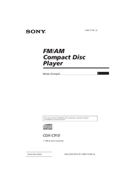 Sony CDX-C910 Mode D'emploi