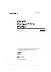 Sony CDX-3100 Mode D'emploi