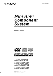 Sony MHC-GX90D Mode D'emploi