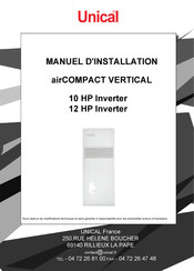 Unical airCOMPACT VERTICAL 10 HP Manuel D'installation