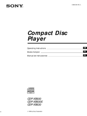 Sony CDP-XB630 Mode D'emploi