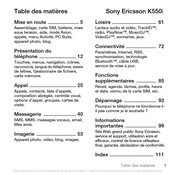 Sony Ericsson K550i Guide De L'utilisateur