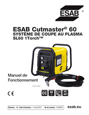 ESAB SL60 1Torch Manuel De Fonctionnement