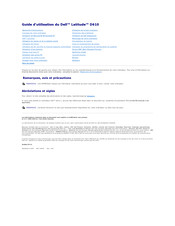 Dell Latitude D610 Guide D'utilisation