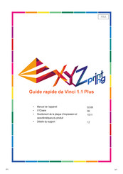 XYZprinting Vinci 1.1 Plus Guide Rapide