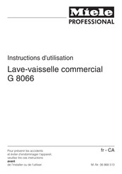 Miele professional G 8066 Instructions D'utilisation