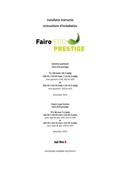 KAL-FIRE Fairo Eco Prestige Instructions D'installation