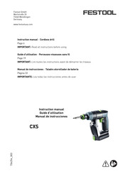 Festool CXS Li 1.5 Guide D'utilisation