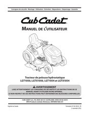 Cub Cadet LGT1050 Manuel De L'utilisateur