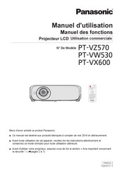 Panasonic PT-VX600 Manuel D'utilisation