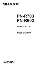 Sharp PN-R603 Mode D'emploi