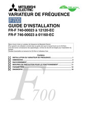Mitsubishi Electric FR-F 746-00023 Guide D'installation