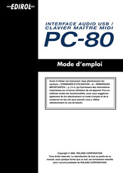 Edirol PC-80 Mode D'emploi