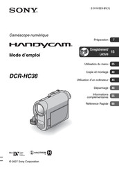 Sony DCR-HC38 Mode D'emploi