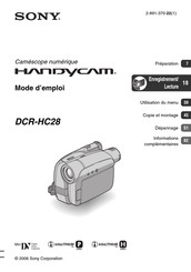 Sony DCR-HC28 Mode D'emploi