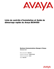 Avaya BCM450 Manuel De L'installateur