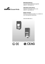 Cooper Crouse-Hinds GHG 412 Mode D'emploi