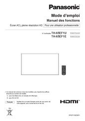 Panasonic TH-32EF1E HDMI Mode D'emploi