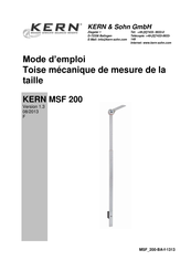 KERN and SOHN MSF 200 Mode D'emploi