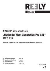 Conrad REELY ROAD Hotlander Next Generation Pro S18 1:10 GP Monstertruck Notice D'emploi