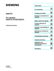 Siemens SIMATIC IPC627D Instructions De Service