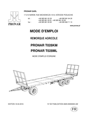 PRONAR T028ML Mode D'emploi