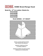 KOBE RA0242SQB Manuel D'installation Et Mode D'emploi