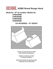 KOBE CH0030SQB Manuel D'installation Et Mode D'emploi