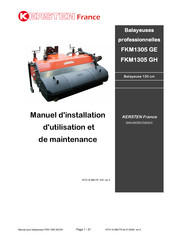 Kersten Balayeuses Balayeuses professionnelles professionnelles FKM1305 GE Manuel D'installation, D'utilisation Et De Maintenance