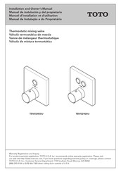 Toto TBV02406U Manuel D'installation Et D'utilisation