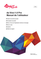 Da Vinci 1.0 Pro Manuel De L'utilisateur