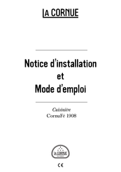 La Cornue CornuFé 1908 Notice D'installation Et D'emploi