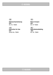 Isotronic 70600 Mode D'emploi