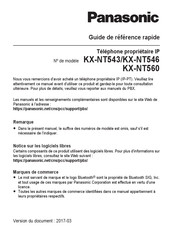 Panasonic KX-NT546 Guide De Référence Rapide