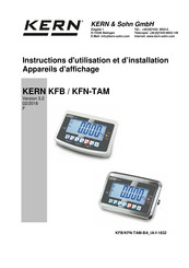 KERN and SOHN KFB-TAM Instructions D'utilisation Et D'installation