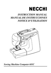 Necchi Sewing Machine Computer 681C Notice D'utilisation